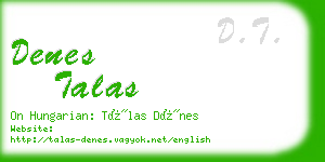 denes talas business card